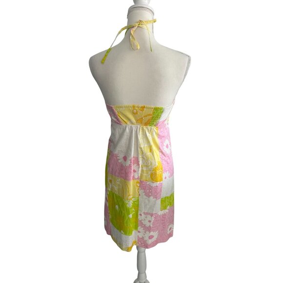 LILLY PULITZER Daphne Lace Patchwork Halter Dress Size 4 - Picture 2 of 9
